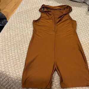 Fashion nova Women's Brown shorts Jumpsuit